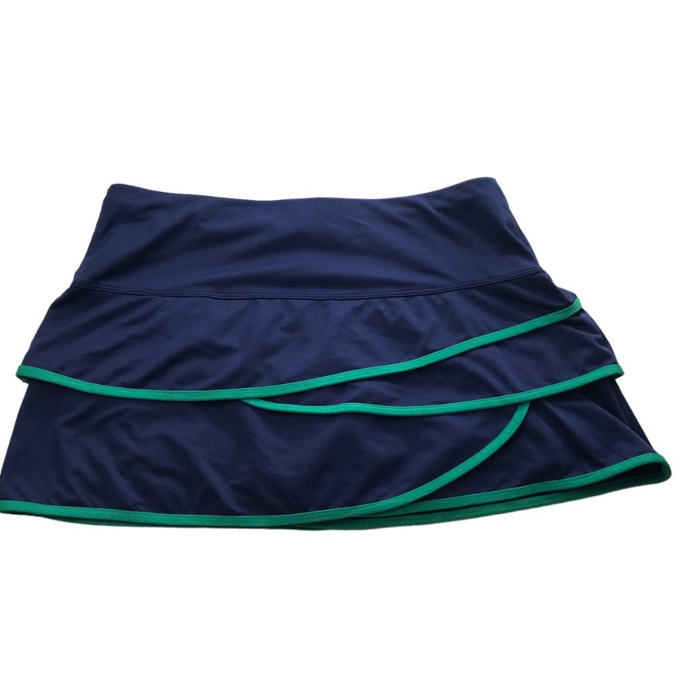 LUCKY IN LOVE Tennis Golf Skirt with Spandex Shorts. Size Women's XS Blue Green